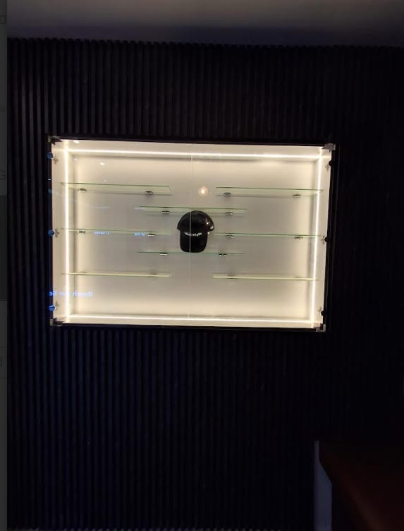 Lit display shelving detail
